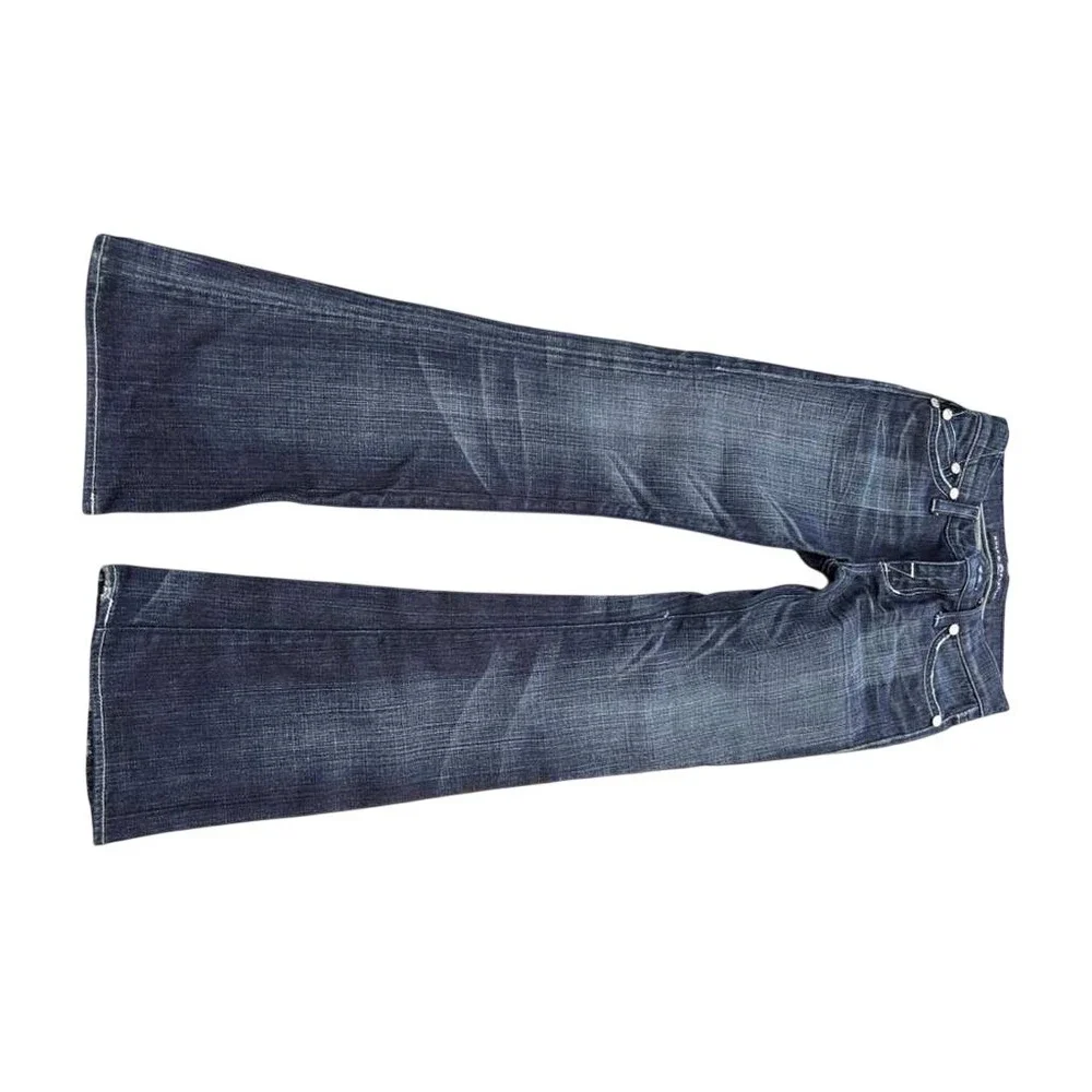 Rock & Republic Womens Bootcut Jeans Dark Wash Low Rise Blue Denim Size 28x34